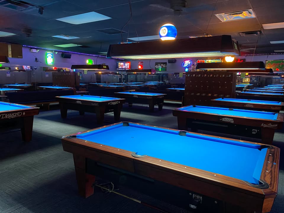 Kickshot Billiards pool hall exterior/interior